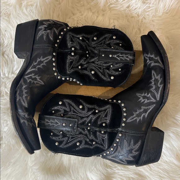 Old Gringo Yippee Ki Yay Leather and Suede Studded Western Cowgirl Boots - Picture 5 of 9